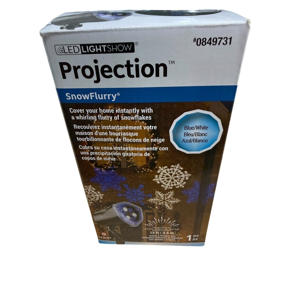 Gemmy LED Lightshow Projection SnowFlurry Blue White Snowflake Projector 0849731 - Picture 3 of 7